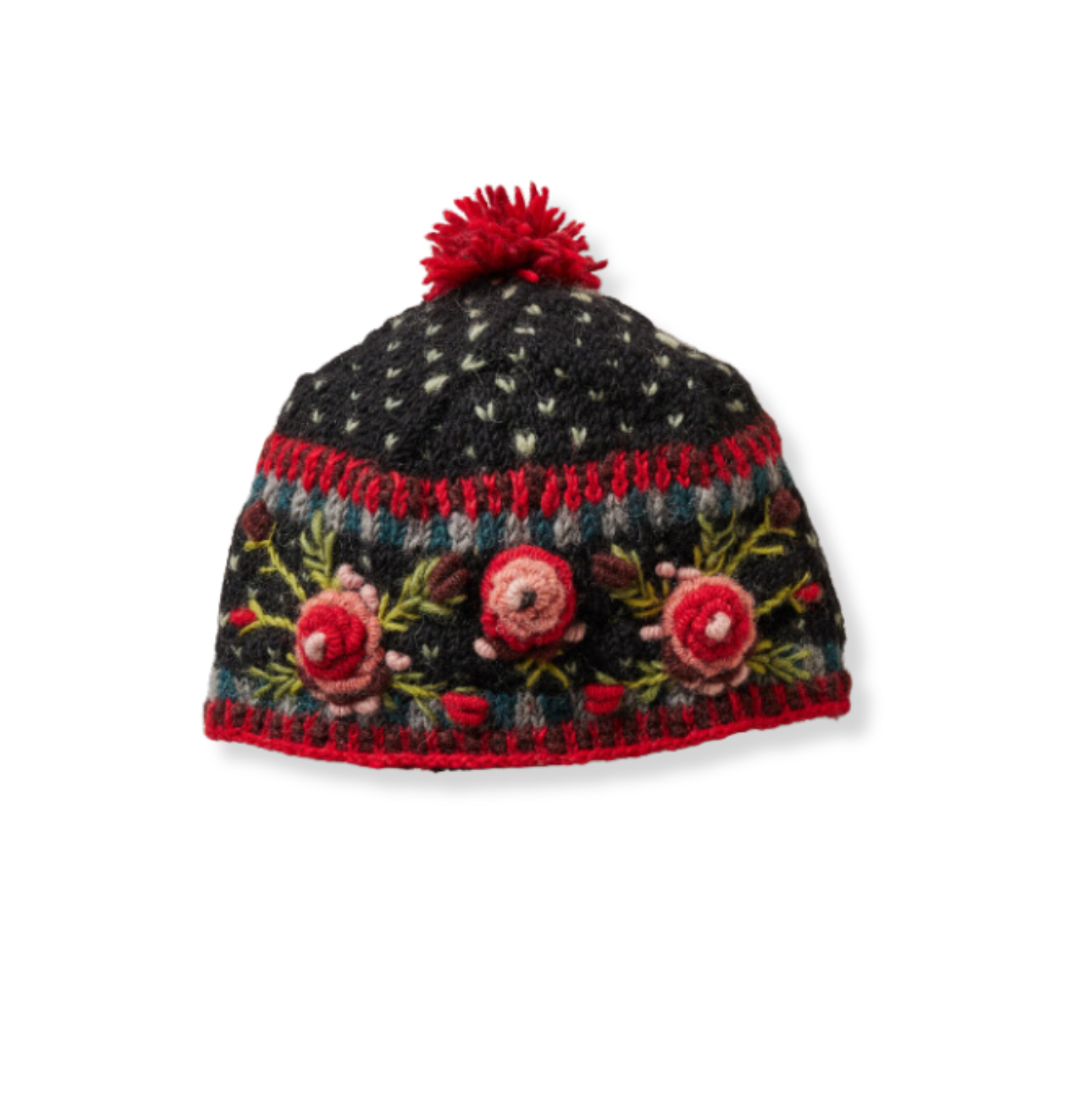 Lost Horizons Knitwear – Ships from USA - Wholesale Beanie - Women's - Aubrey Hand Knit Wool Beanie | Embroidered Floral Hat13