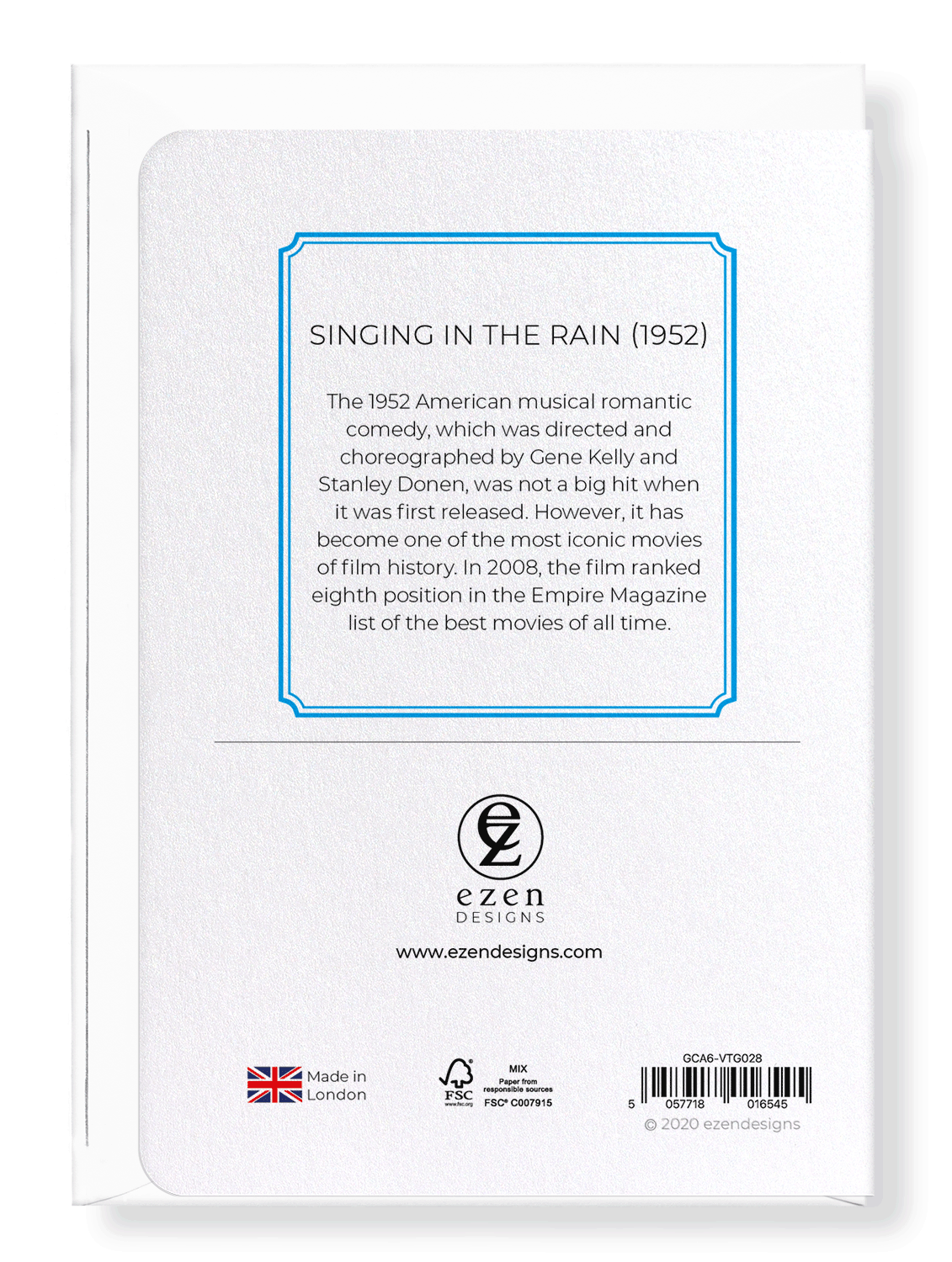 Ezen Trade – wholesale Everyday greeting card – SINGING IN THE RAIN (1952): Vintage Greeting Card1