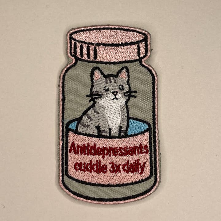 Antidepressants Cuddle a Day – Ironic Statement Patch for wholesale by FAKEBERLIN