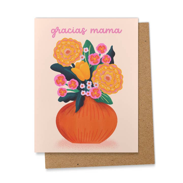 Ana Peake - Wholesale Mother's Day Card - Gracias Mama Floral Spanish Mother's Day Greeting Card