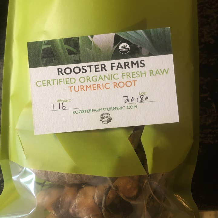 Rooster farms – Ervas por atacado – Raízes de cúrcuma havaianas orgânicas certificadas vintage de 1 libra 20182