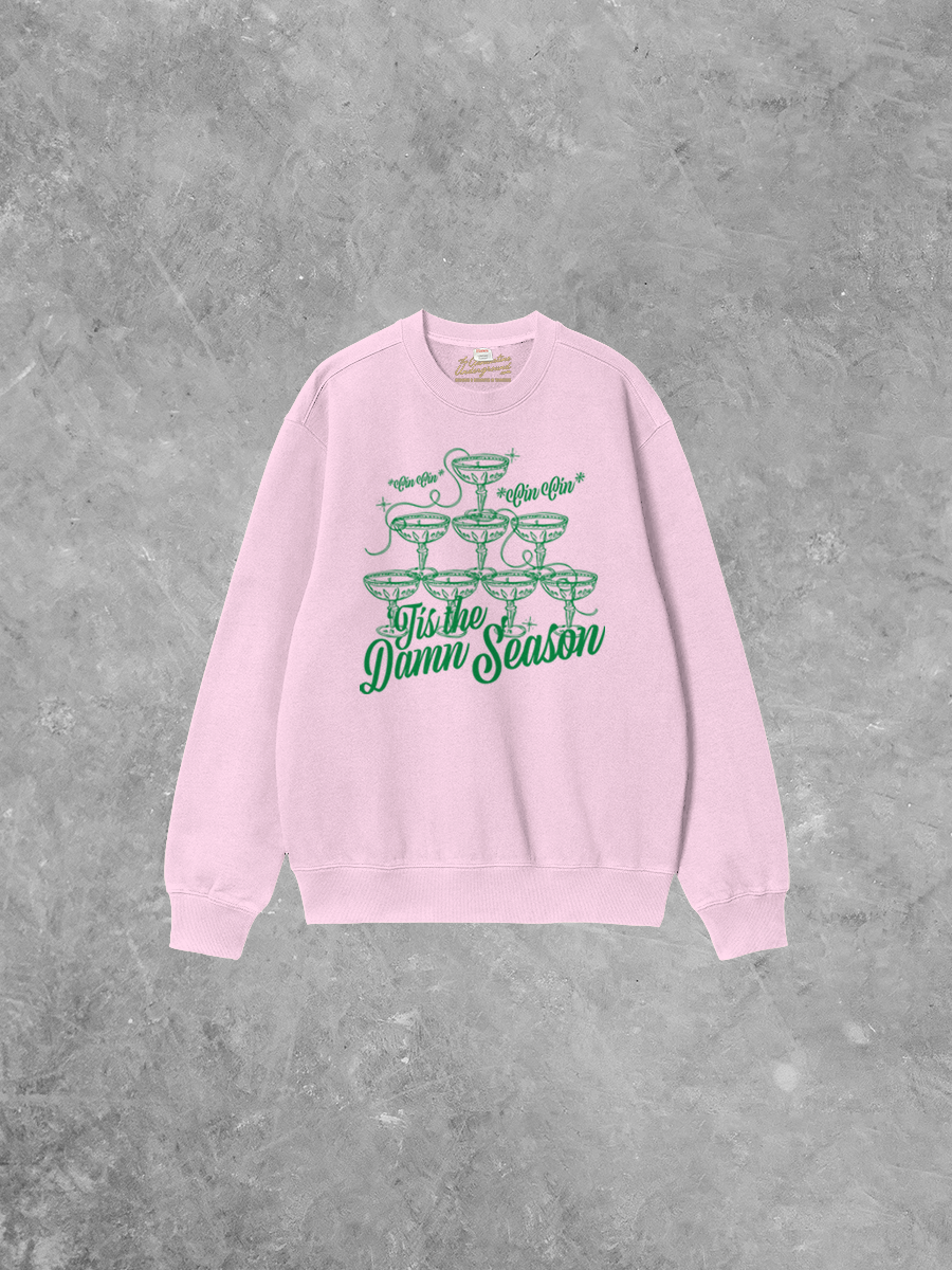 The Clandestine Underground – wholesale Graphic sweatshirt – Unisex – 'Tis The Damn Season, Christmas Boxy Cotton 90's Sweatshirt1