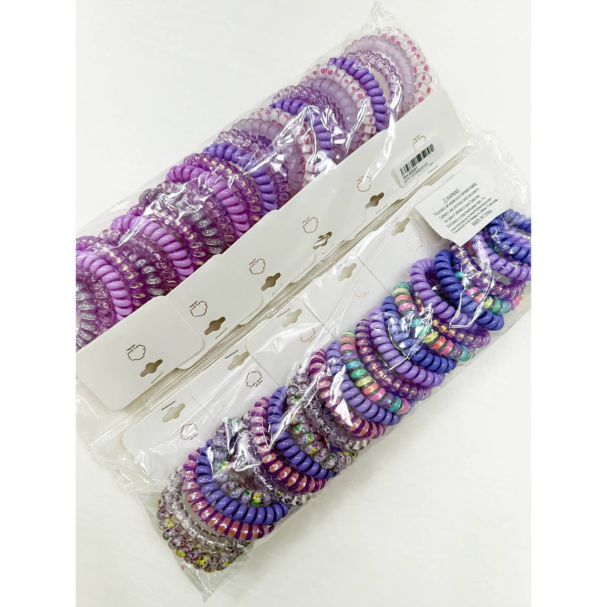 MIX COLOR Lavender Shades Spiral Hair Ties for wholesale on Faire6