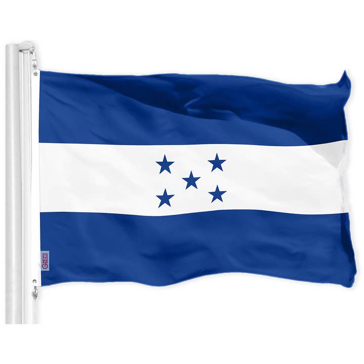 G128 Honduras Honduran Flag | 3x5 feet | Printed 150D - Indoor/Outdoor, Vibrant Colors, Brass Grommets, Quality Polyester, Much Thicker More Durable Than 100D 75D Polyester for wholesale by G128