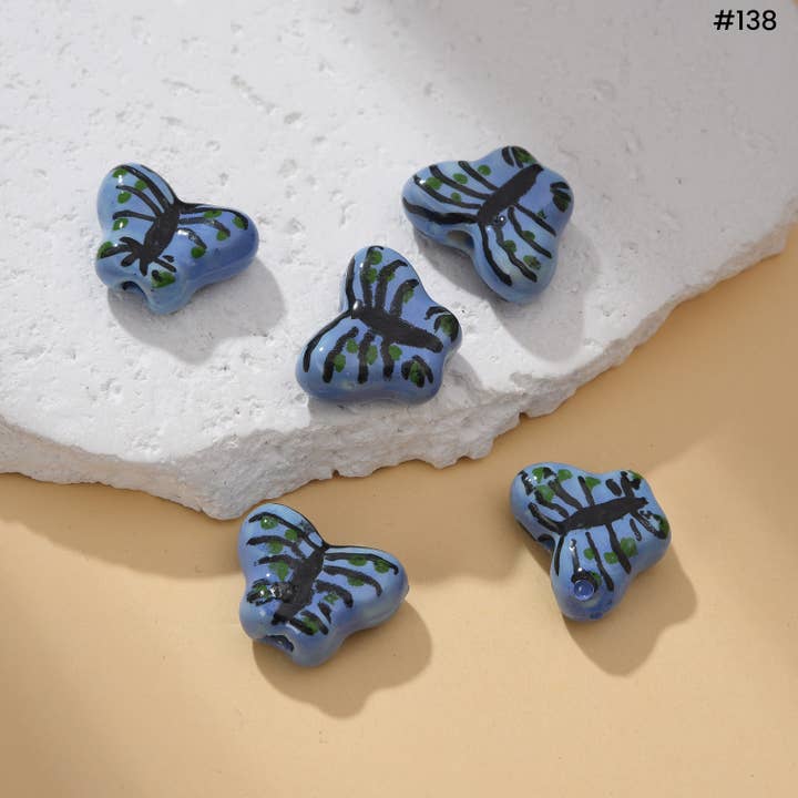 Beads Creation - Wholesale Beads - Colorful Fish & Butterfly Ceramic Beads for Craft ORG30417