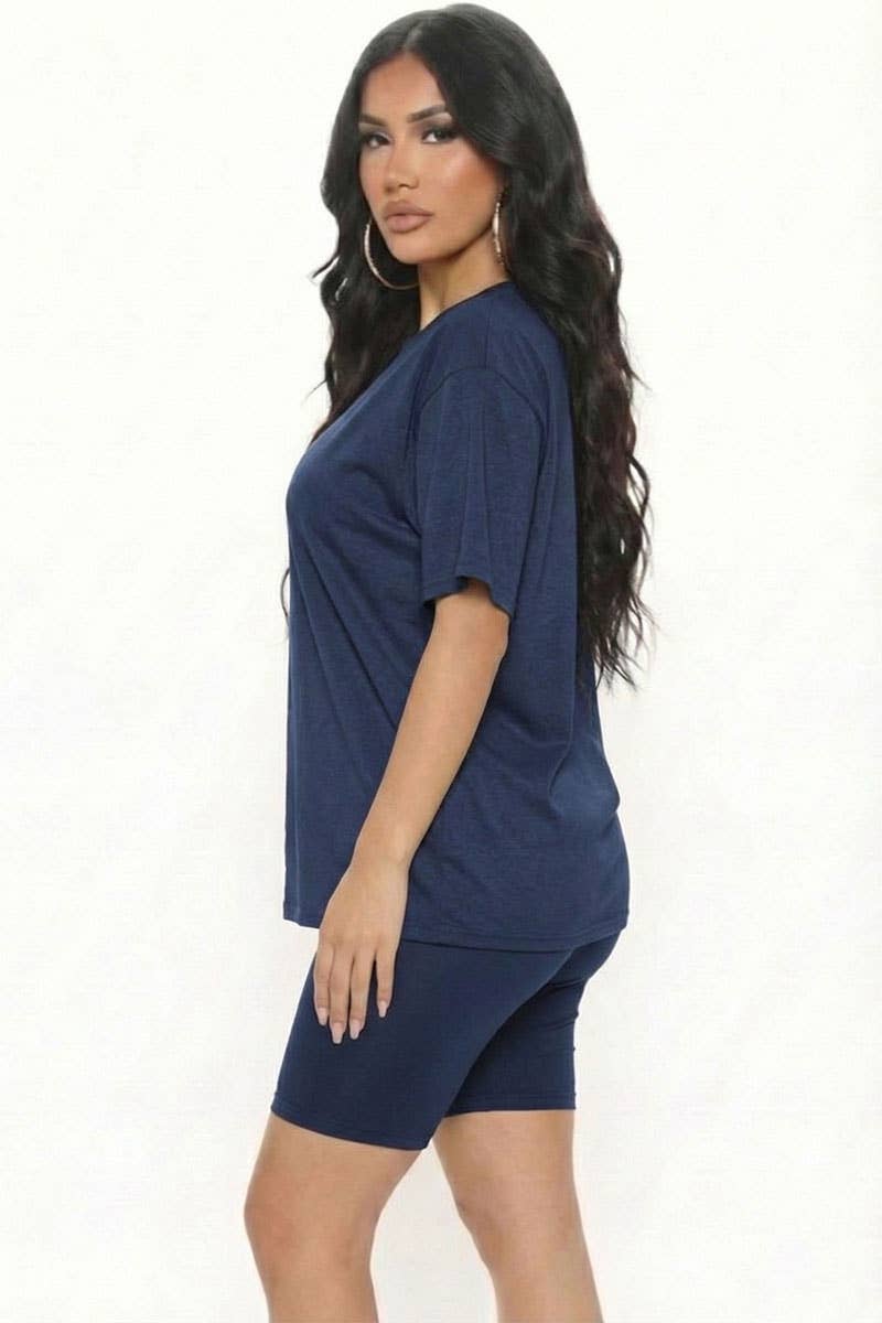 CAPELLA APPAREL - Wholesale Activewear Set - Women's - Loose Fit Top & Bike Shorts Set45