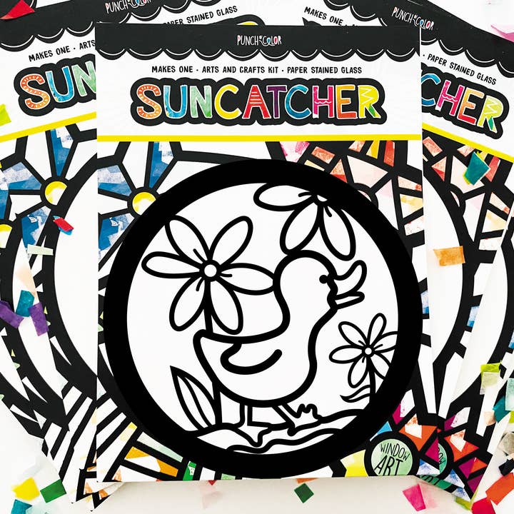 Punch of Color - Wholesale DIY Craft Kit - Kids - Duck Paper Suncatcher Craft Kit