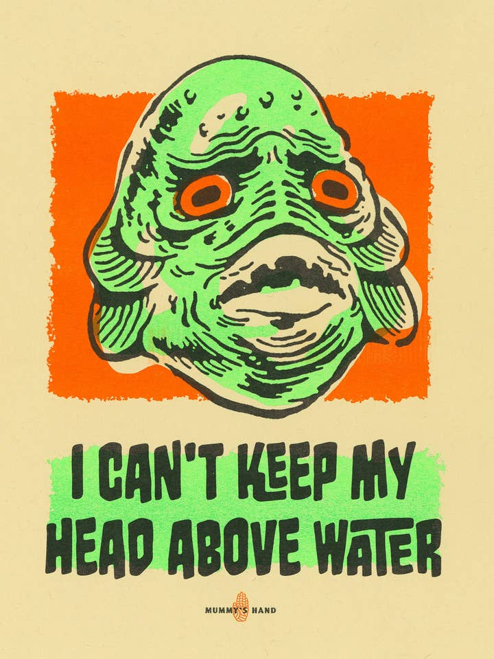 Creature In Therapy Limited Edition 3-Color Riso Print for wholesale by Mummy's Hand