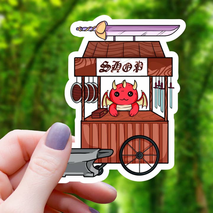 Dragon Weapons Cart Sticker- 3" for wholesale by Mimic Gaming Co
