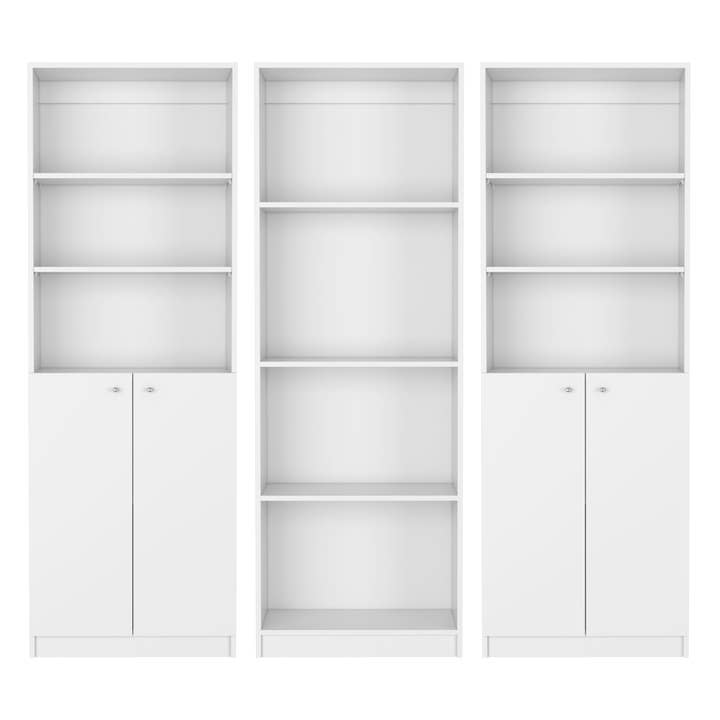 Treevol Furniture - Wholesale Bookcase - Emery 3 Piece Living Room Set with 3 Bookcases, White
