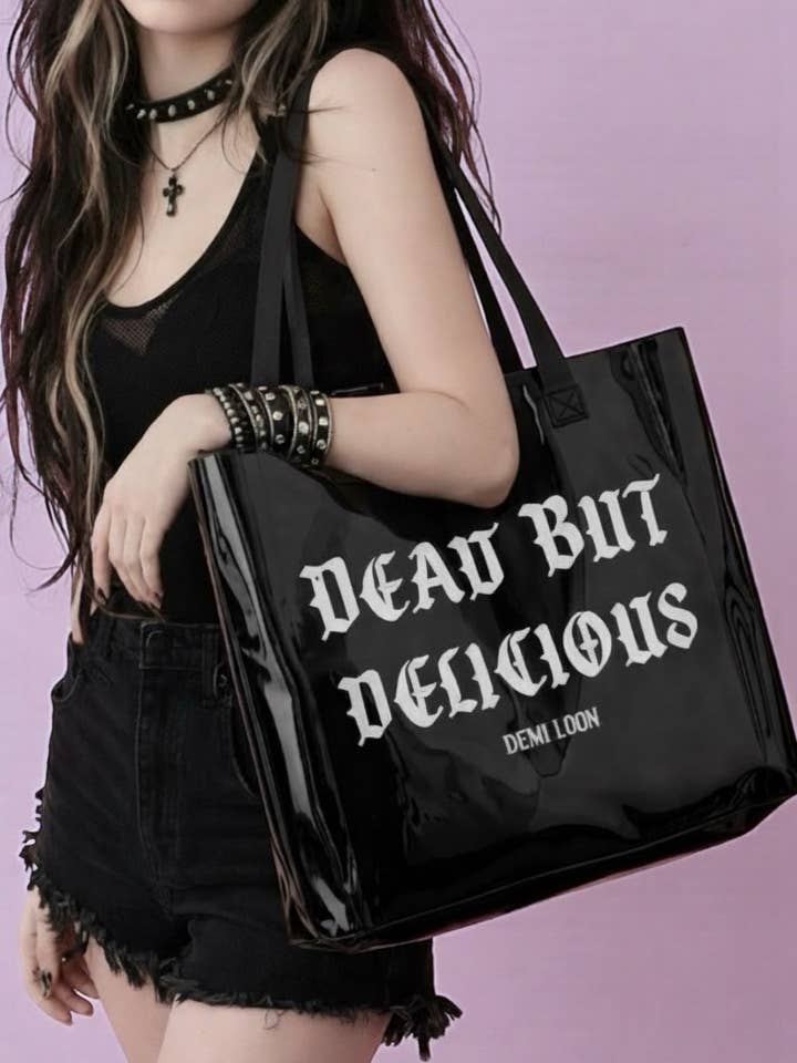 Dead but Delicious Oversized Jelly Tote Bag for wholesale by Demi Loon