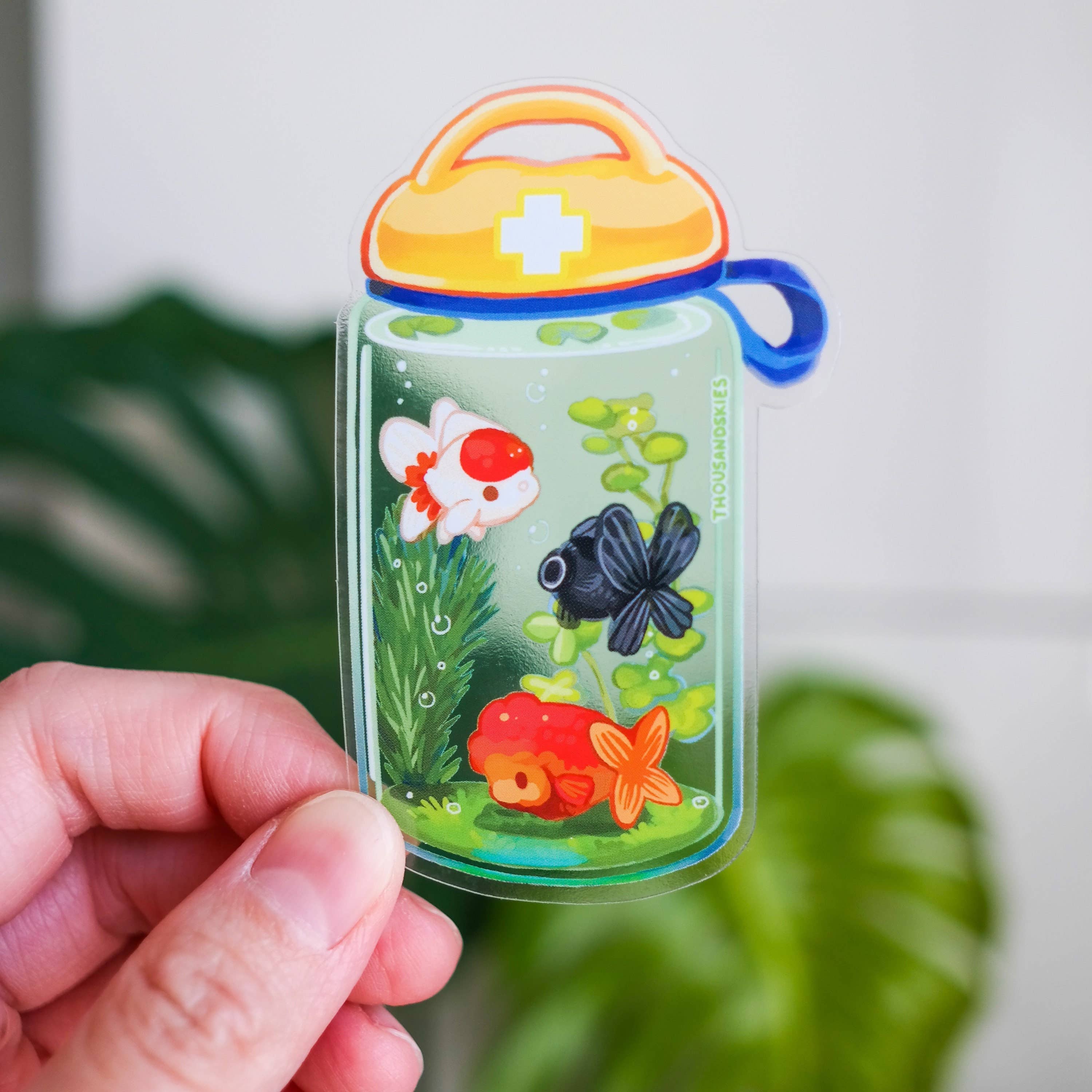 Thousand Skies - Wholesale Sticker - Vinyl Sticker (Transparent) First Splash Kit - Goldfish