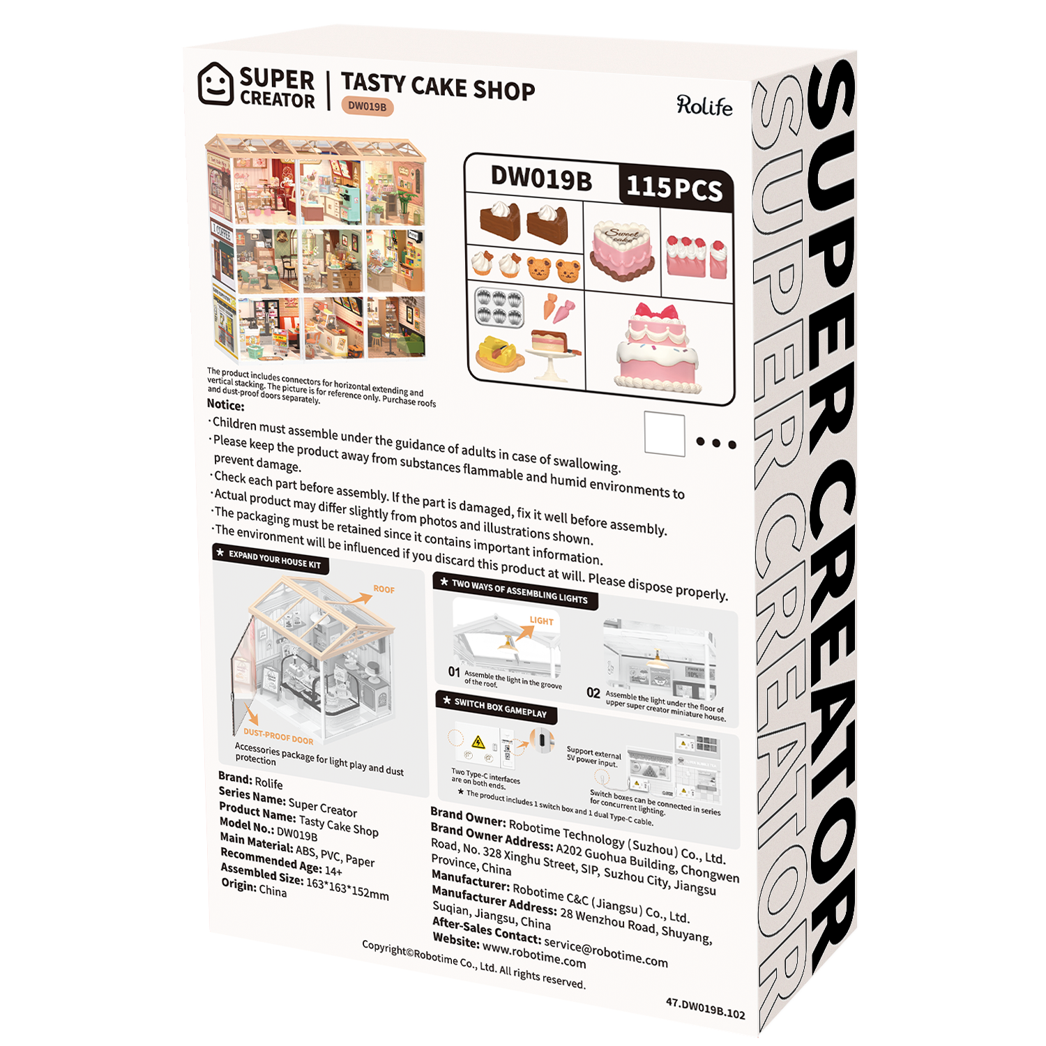 Robotime - Wholesale DIY Craft Kit - DW019B Rolife Tasty Cake Shop DIY Miniature House8