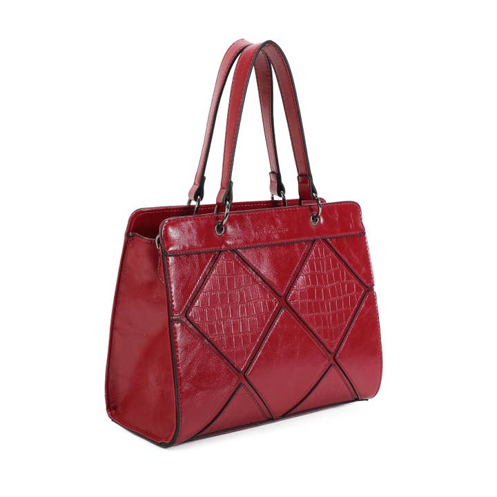 INES DELAURE - Wholesale Top Handle Bag - Women's - Handbag, crocodile print