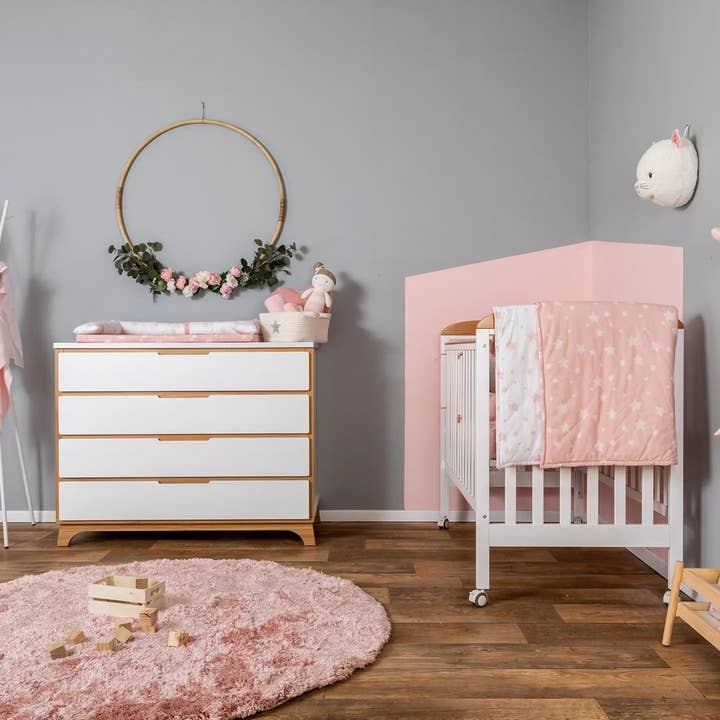 Green's Bedding Ensemble de 3 pièces en coton rose et étoile blanche pour filles pour la vente par Greenwestons