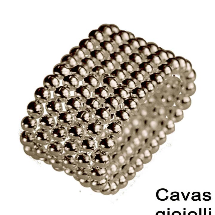 Meerbolring in zilveren bandmodel met 6 strengen voor wholesale door Cavas gioielli