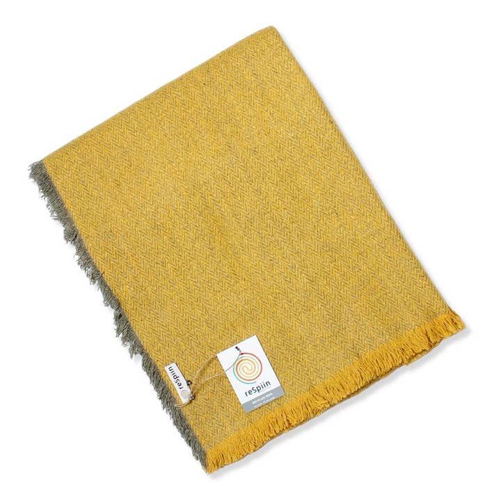 Recycled Wool Blanket/Throw - Saffron for wholesale by Green Pioneer: A Slice of Green + ReSpiin