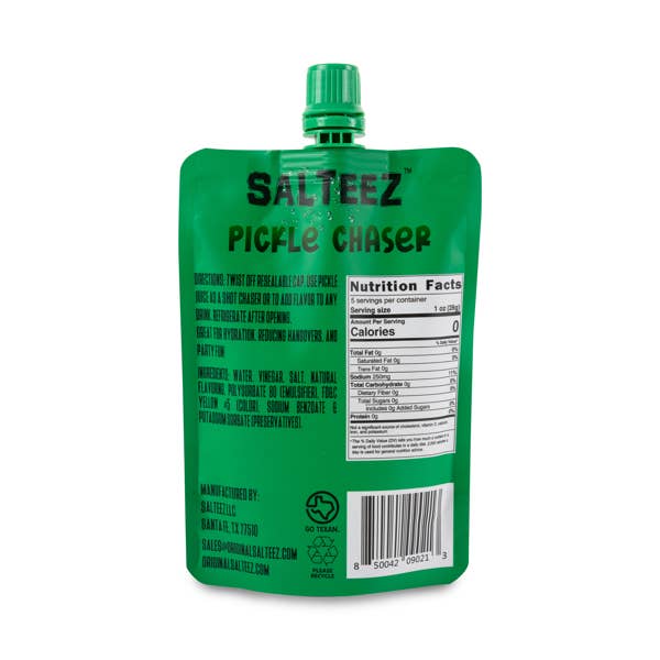 Salteez - Wholesale Pickled Vegetables - Salteez Pickle Chaser: 100% Dill Pickle Juice - 40 Pack Case3