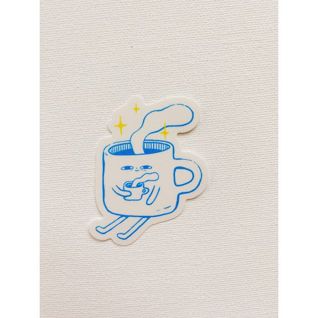 Allison Mckeen Art - Wholesale Sticker - sticker - sleepy coffee (new version)