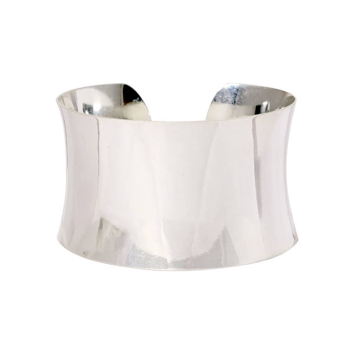 Zoey Simmons - Wholesale Cuff Bracelet - Sterling Silver Wide Hammered Cuff Bracelet - SS0