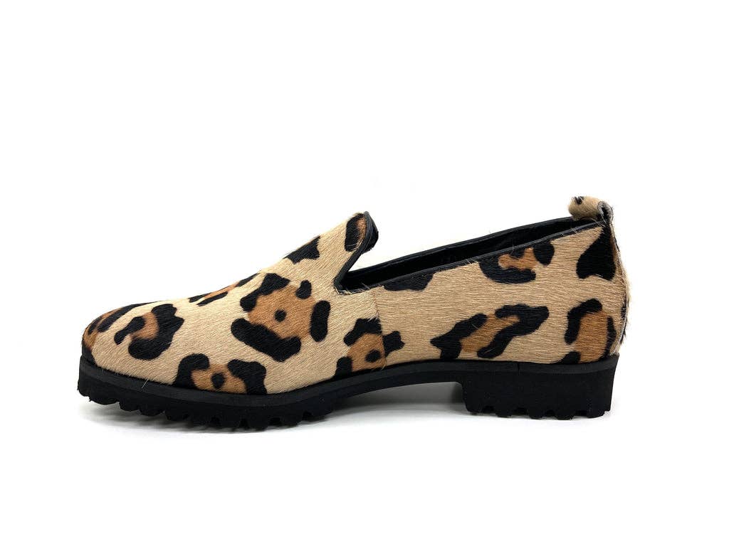 Only Partners - Wholesale Mules - Women's - Ella Leopard Print Calf Hair Loafers Round Toe Mules2