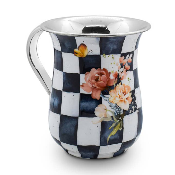 Chic Checkered Stainless Steel Wash Cup for wholesale by Boker-Tov Shalom