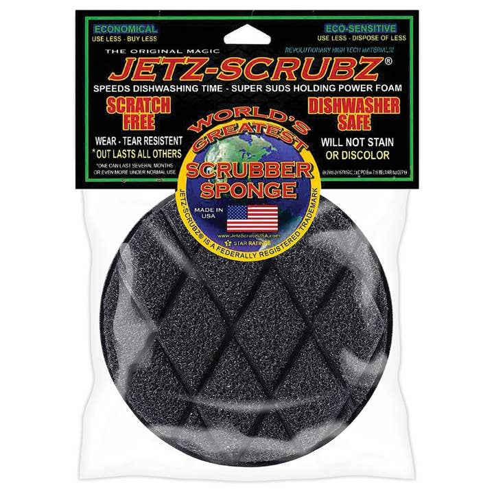 Jetz-Scrubz® Classic Round Black Kitchen Scrubber Sponge for wholesale by Jetz-Scrubz