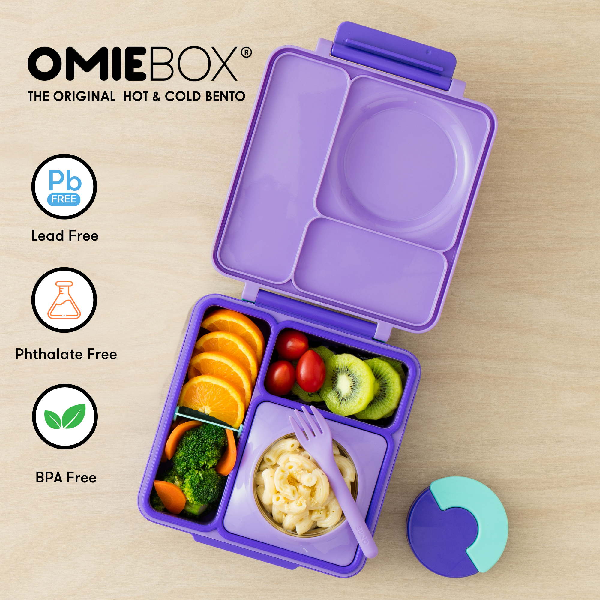OmieLife - Wholesale Broodtrommel/lunchdoos - Kinderen - OmieBox: Paarse pruim3