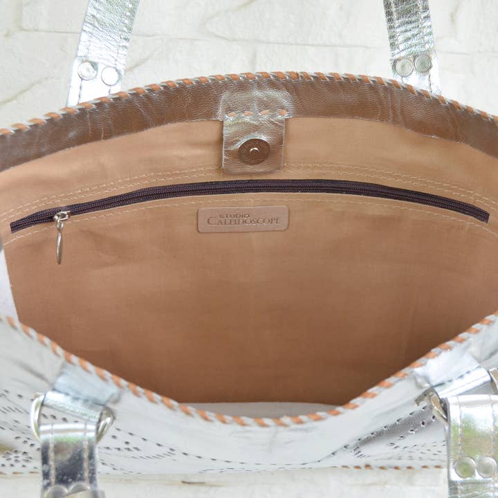 STUDIO CALEIDOSCOPE - Wholesale Tote Bag - Women's - Karina Small Tote-Metallic Leather