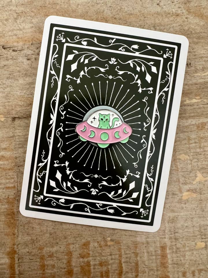 Enamel Pin UFO Cat for wholesale by LoVely Chaos
