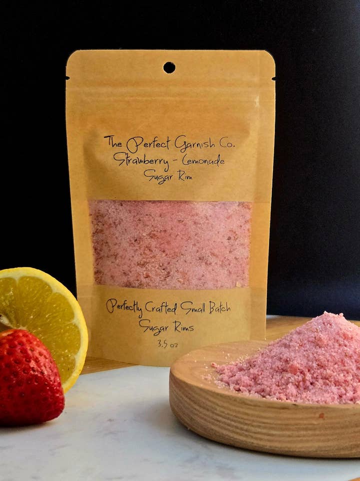 Strawberry-Lemonade Sugar Rim By The Perfect Garnish Co. for wholesale by The Perfect Garnish Co.