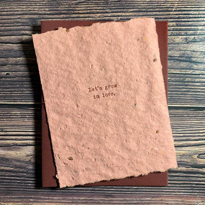 Kincaid Creative - Wholesale Love Card - Let's Grow in Love. Seed Paper. Plantable Greeting Cards.