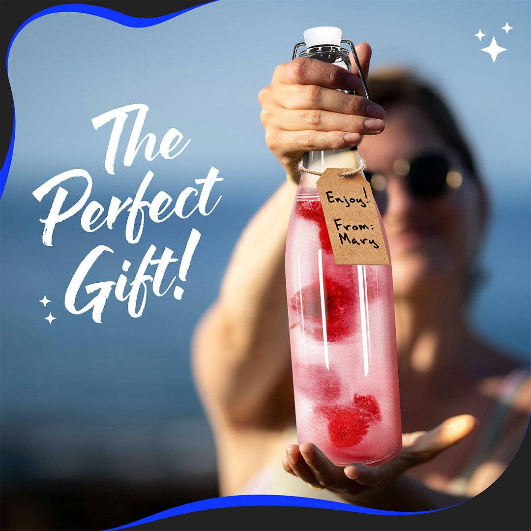 Nevlers - Wholesale Milk/juice bottle - Nevlers 12 oz Round Swing Top Glass Bottles (Pack of 12) | Includes Funnel, Brush and Marker6