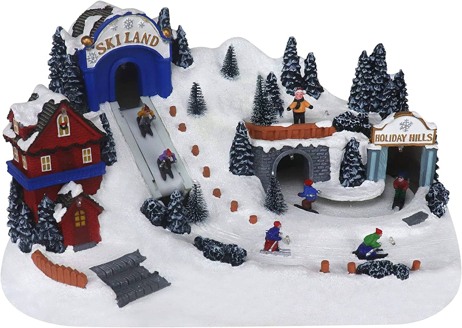 Top Treasures - Wholesale Christmas Decoration - Ski Resort with Moving Skiers4