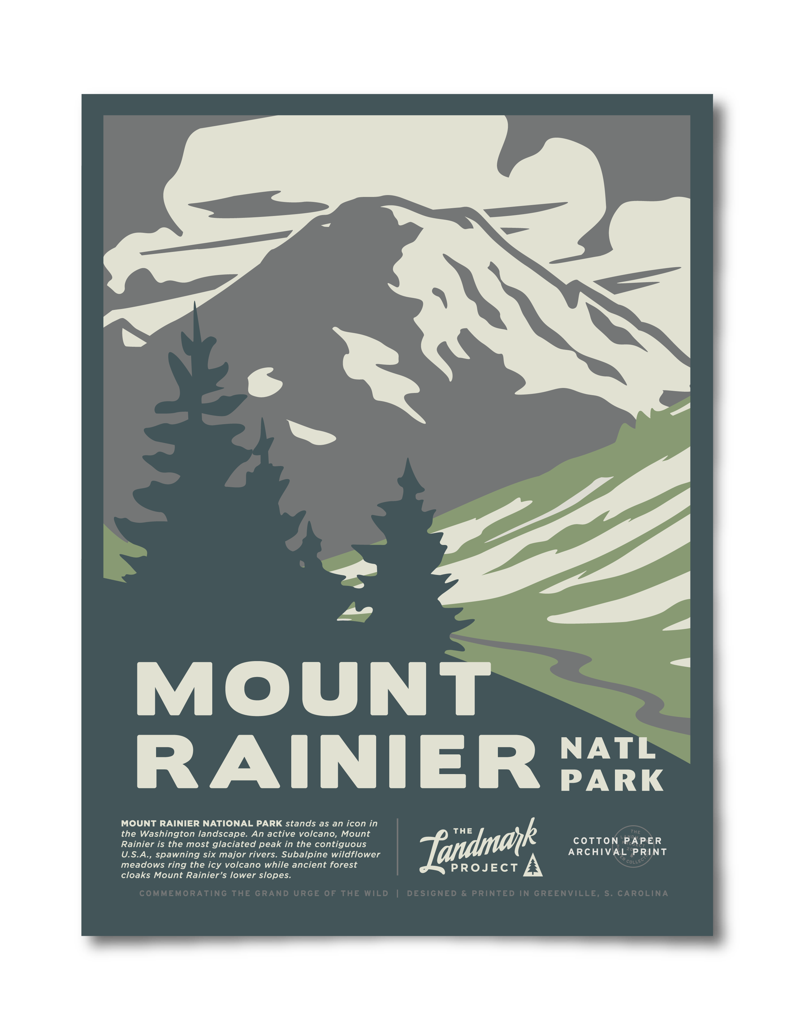 The Landmark Project - Vente Poster - Affiche du parc national du Mont-Rainier0