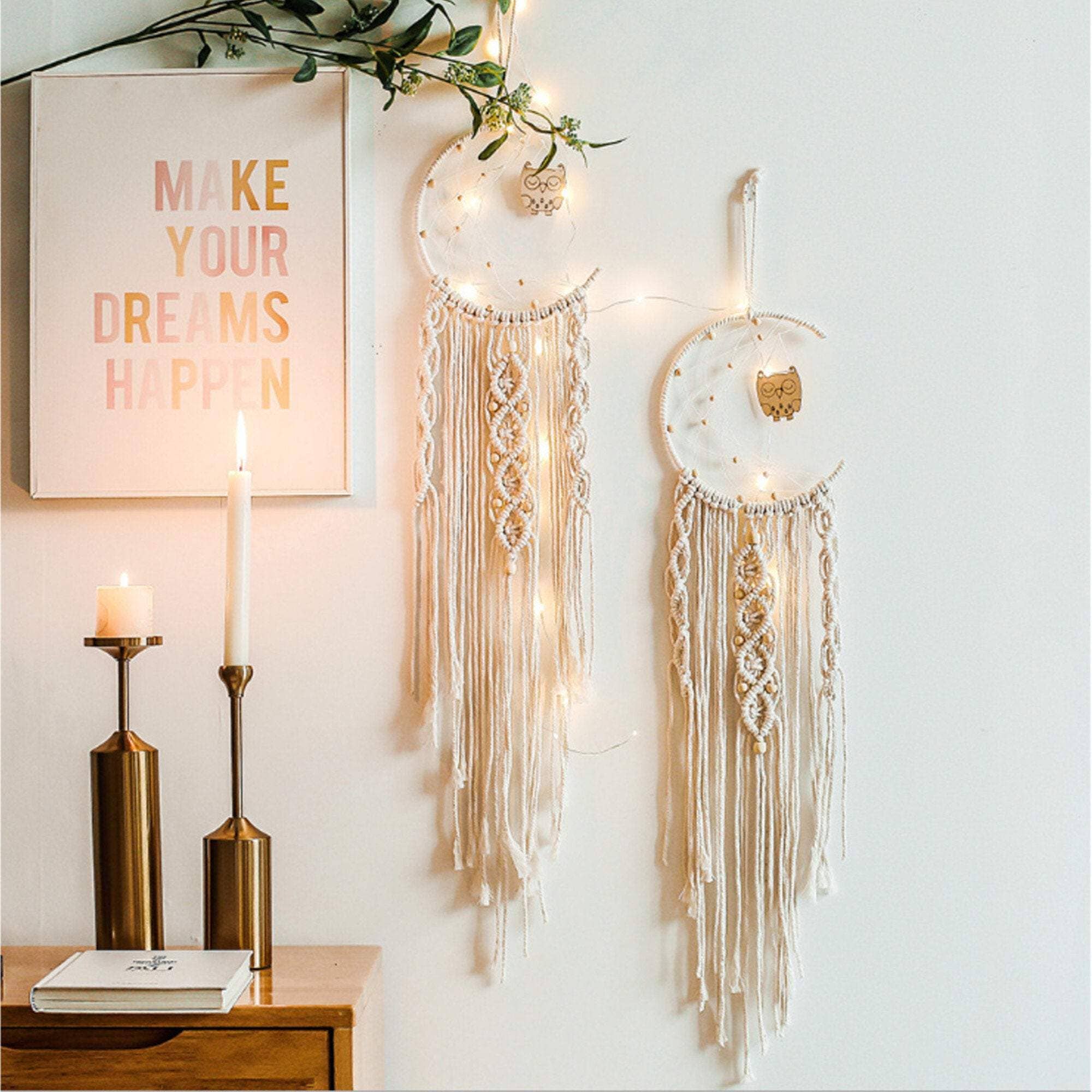 Crystolver (We Cover All Import Fees) - Wholesale Dream Catcher - Boho Macrame Woven Moon Star Dreamcatcher3