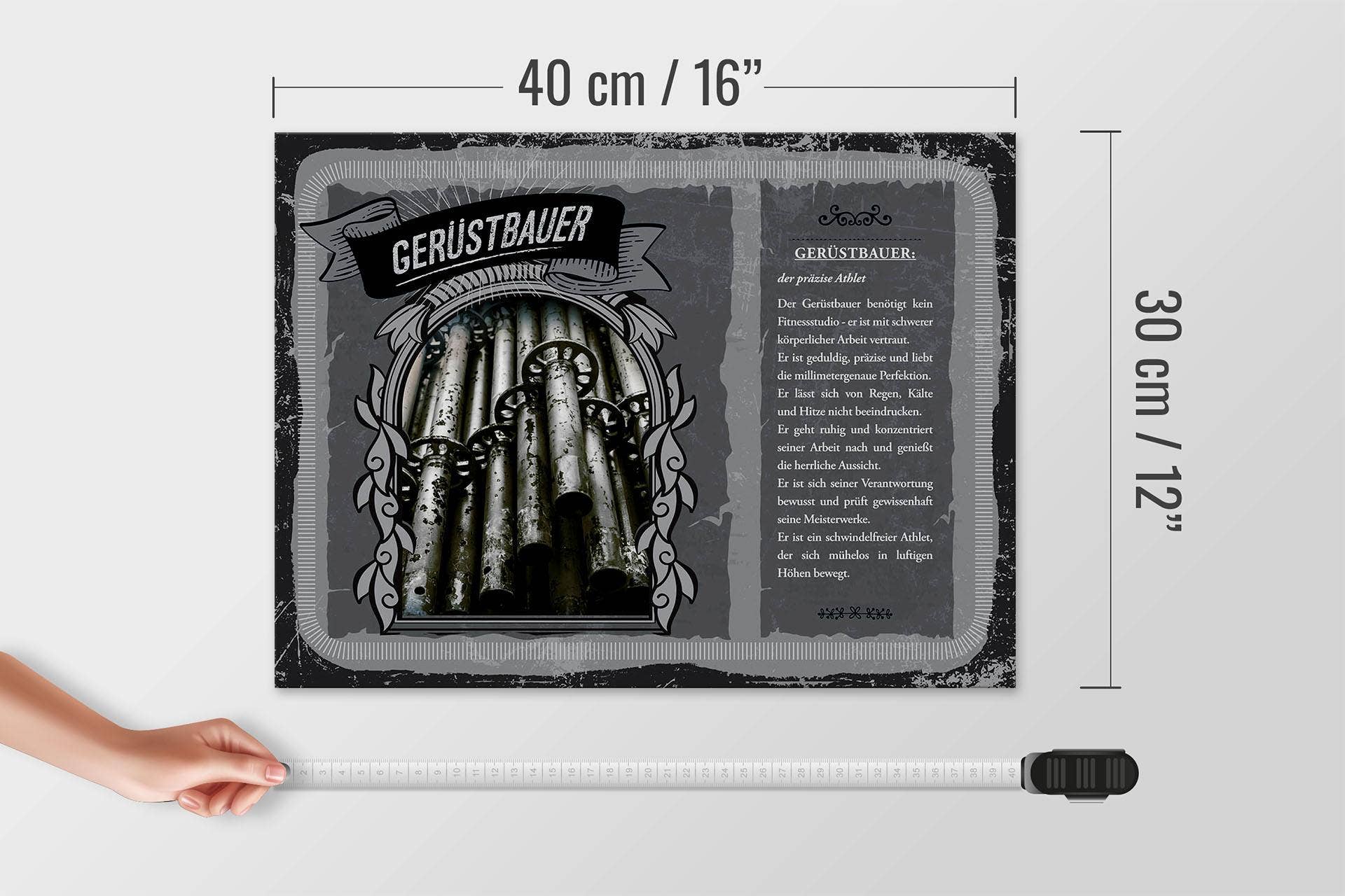 Femer - Wholesale Bord/bordje - Houten bord jobs 40x30 cm steiger precieze atletendecoratie4