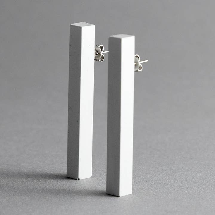 COLUMN EARRINGS – GREY for wholesale by URBAN OLIVE DESIGN