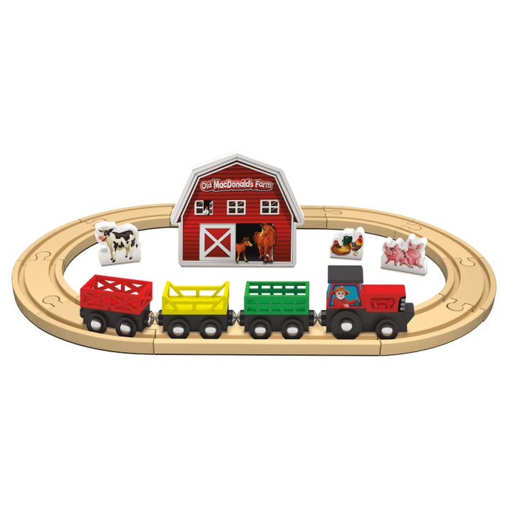 Masterpieces Puzzles - Vente Lot de jouets – enfant - Ensemble de jeu Old MacDonald's Farm Tractor Train1
