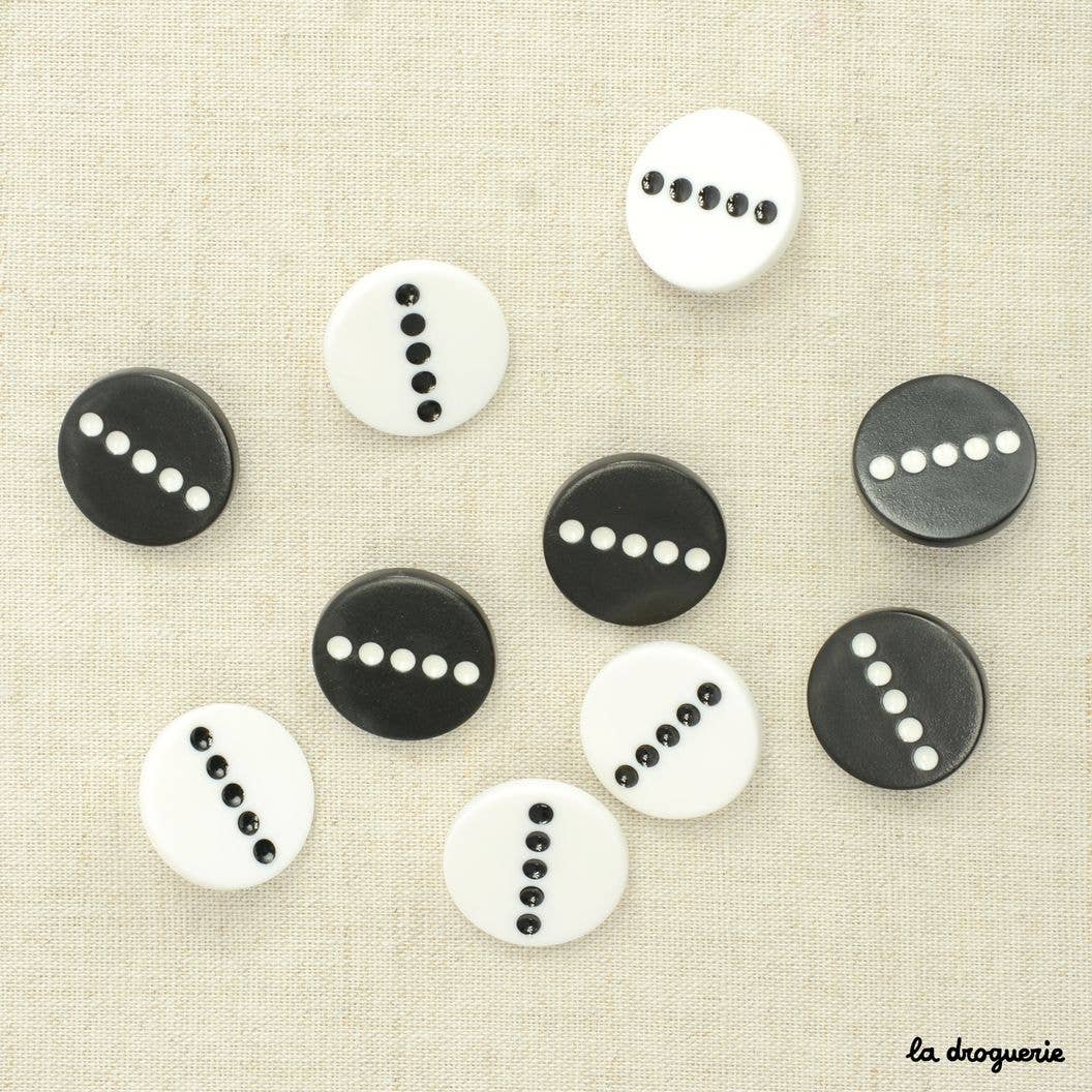 LA DROGUERIE - Wholesale Sewing Button/Snap - "Domino dot style button" 20 mm3
