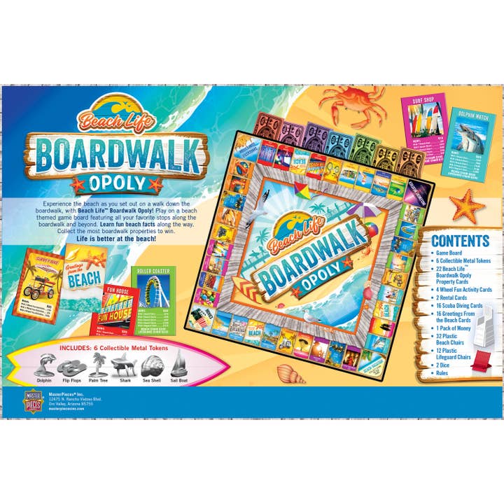 Masterpieces Puzzles - Wholesale Board Game - Beach Life - Boardwalk Opoly Board Game