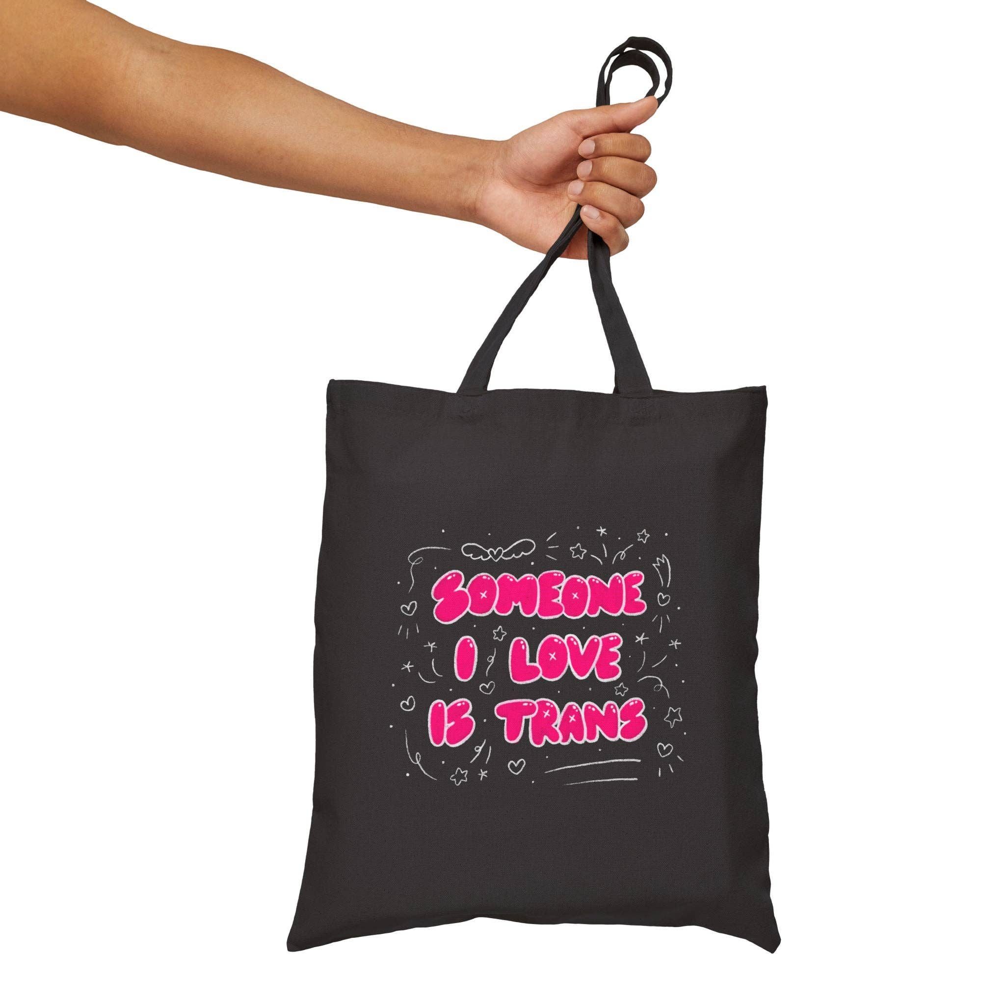 SoftBoysClub - Wholesale Tote Bag - Unisex - “Someone I Love Is Trans”  Trans Ally Canvas Tote Bag14