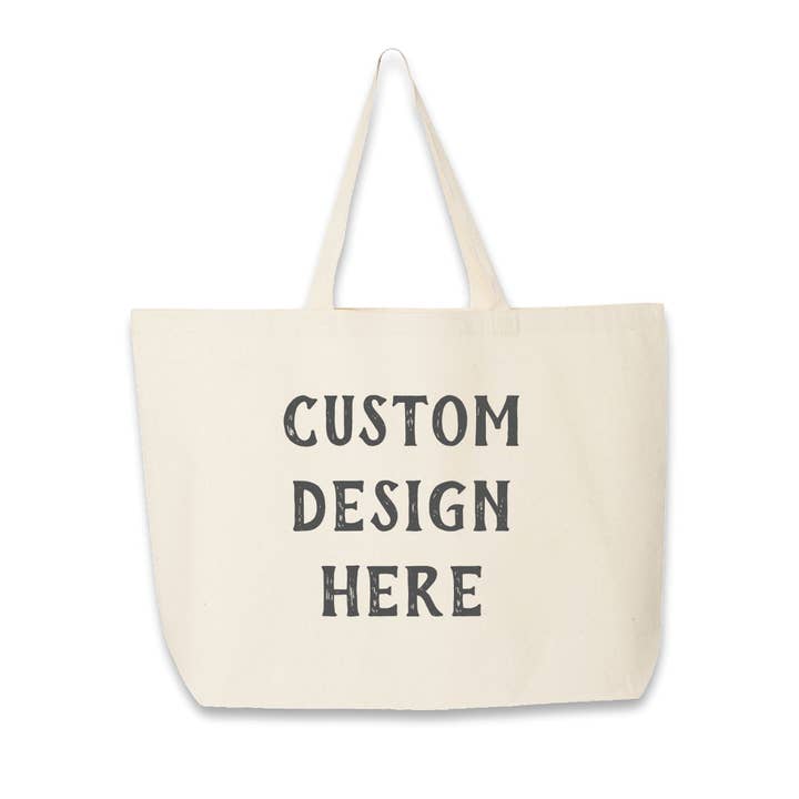 Sockprints - Wholesale Tote Bag - Unisex - Custom Printed Large Canvas Tote Bag with Your Design