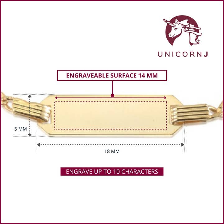 Massete - Vente Bracelets maillon et chaîne - Bracelet d'identification en or 14 carats à graver pour filles garçons enfants Baby Figaro12