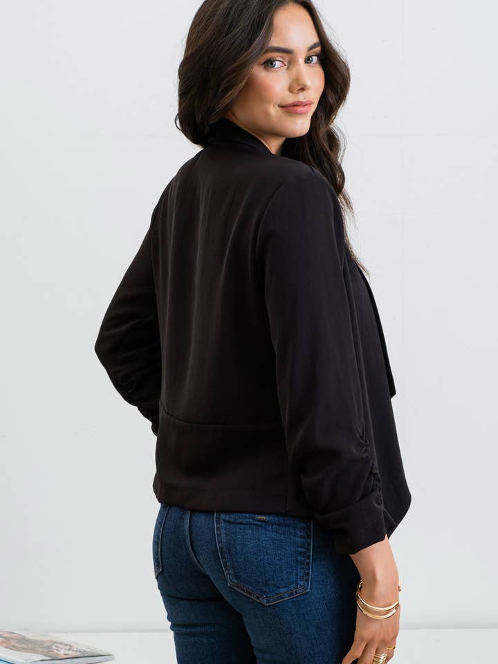 Blu Pepper - Vente Blazer – femme - Blazer à manches 3/4 froncées1
