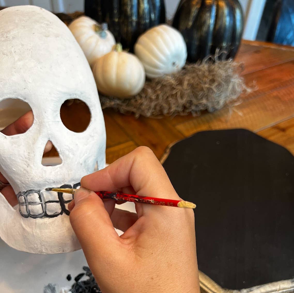 Factory Direct Craft - Wholesale DIY Craft Kit - 7-3/4" Paper Mache Skeleton Mask - Halloween or Gothic4