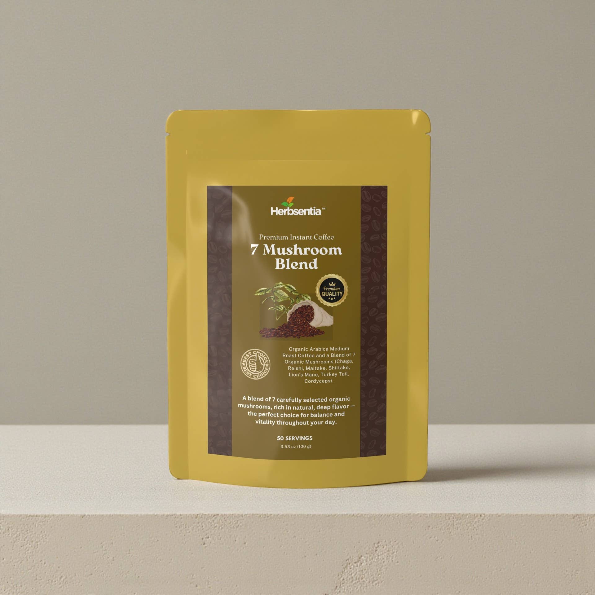 Succus - Vente Café moulu - Café aux champignons 7 Blend - "Alimentez votre journée naturellement."