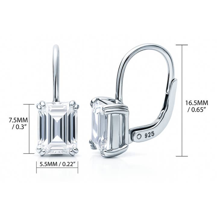 BERRICLE - Wholesale Dangle Earrings - BERRICLE Sterling Silver Solitaire CZ Leverback Earrings4