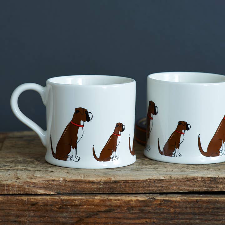 Sweet William Designs - Wholesale Coffee Mug - Mischievous Mutts Dog Mug - Boxer