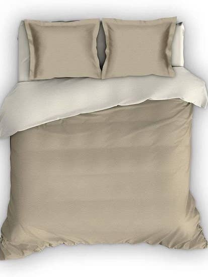 Romanette Flannel Duvet Cover Comtesse Sand/Ivory for wholesale by TEXTAP B.V.